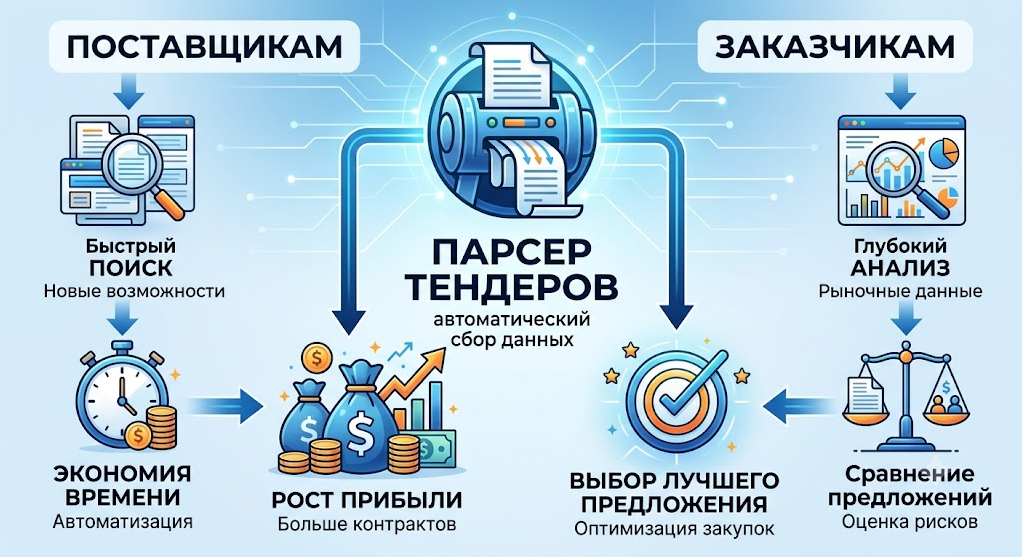 Парсинг тендеров - эффективный инструмент для автоматического сбора данных о гос.закупках