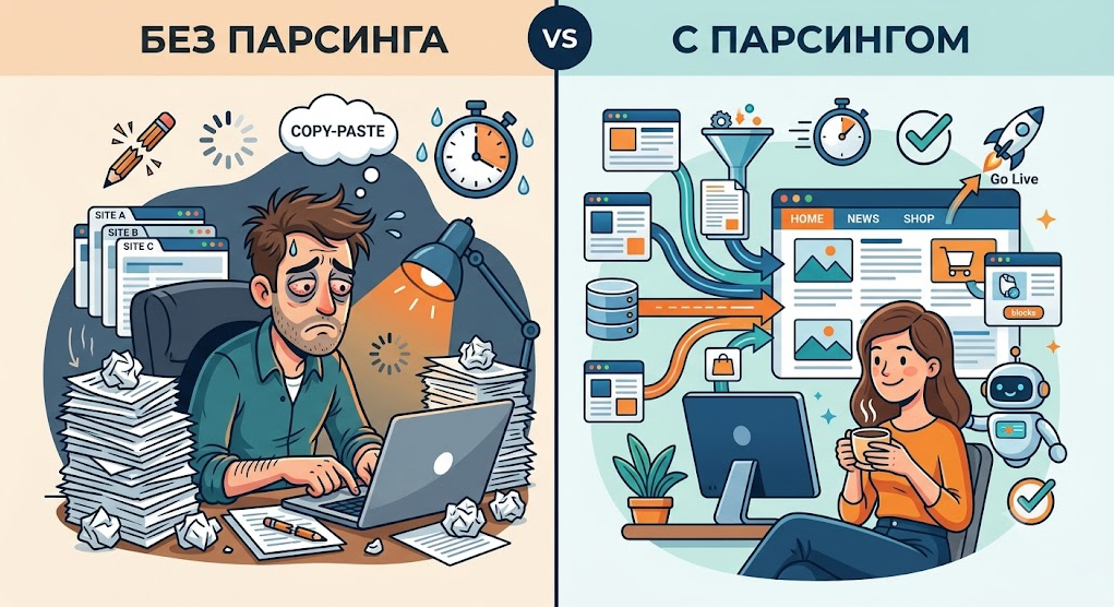 Как автоматически наполнять сайт контентом с помощью парсинга